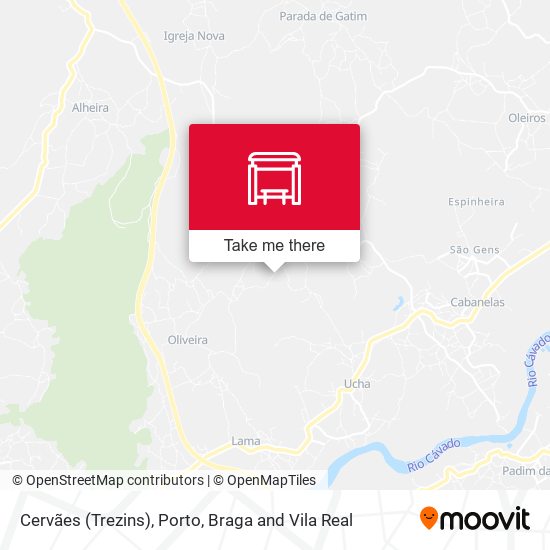 Cervães (Trezins) mapa
