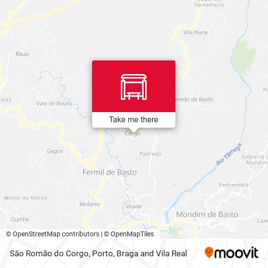 São Romão do Corgo mapa