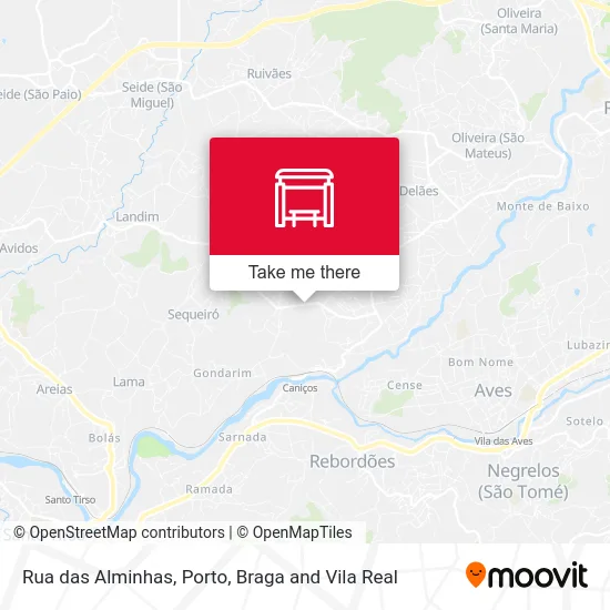 Rua das Alminhas mapa