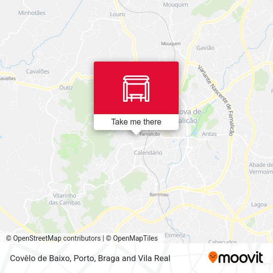 Covêlo de Baixo mapa
