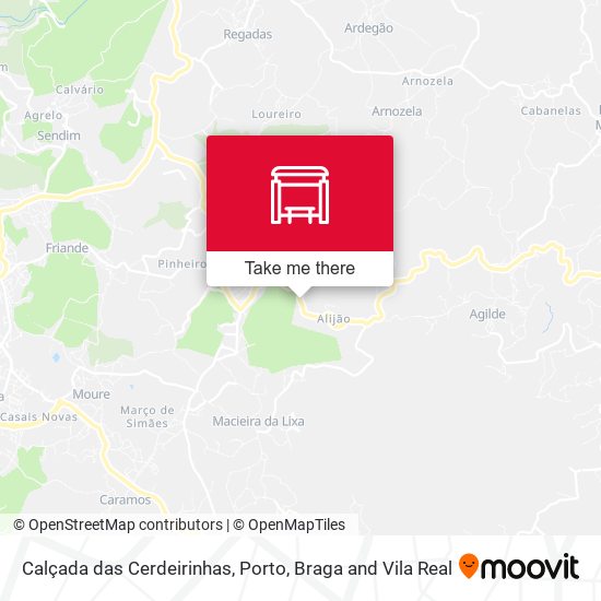 Calçada das Cerdeirinhas mapa