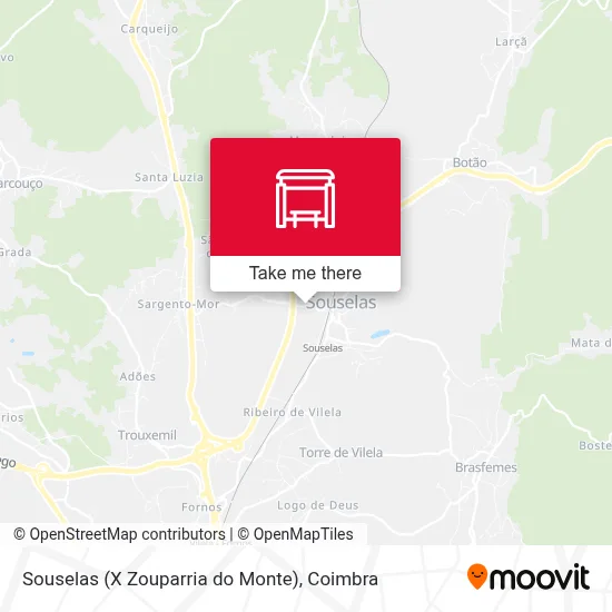 Souselas (X Zouparria do Monte) map