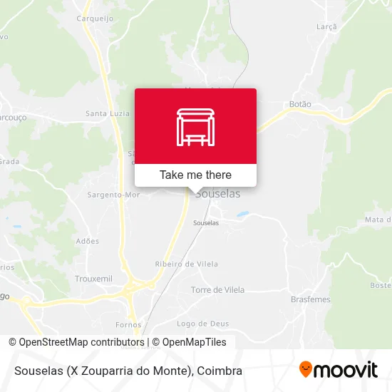 Souselas (X Zouparria do Monte) map