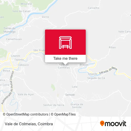 Vale de Colmeias map