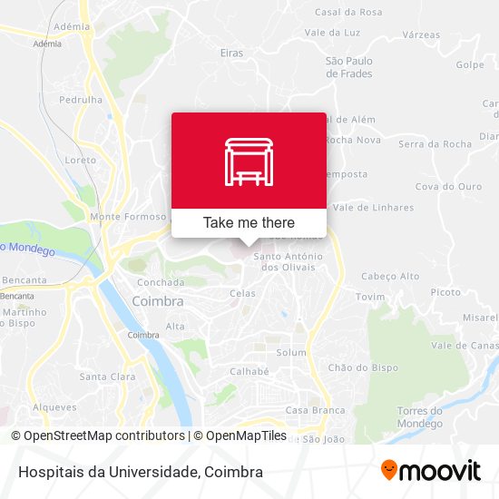 Hospitais da Universidade map