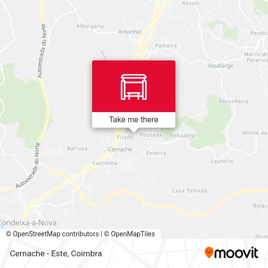 Cernache - Este map