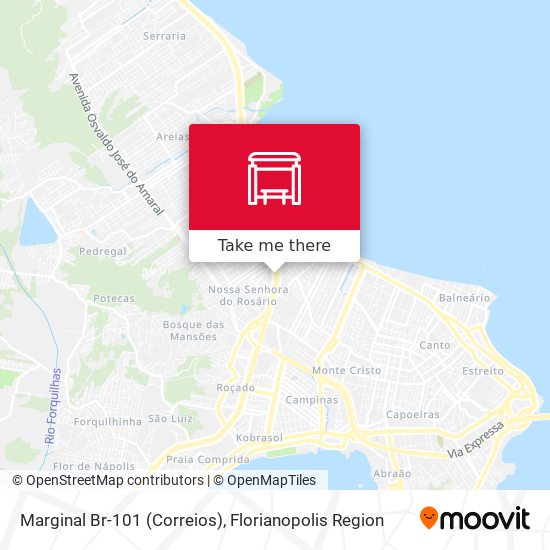 Marginal Br-101 (Correios) map