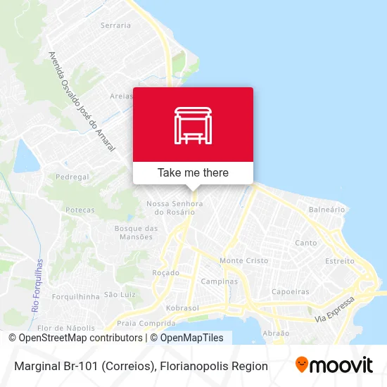 Marginal Br-101 (Correios) map