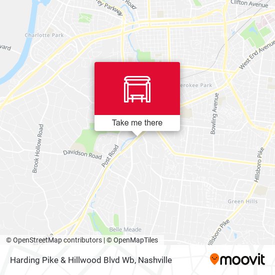 Harding Pike & Hillwood Blvd Wb map