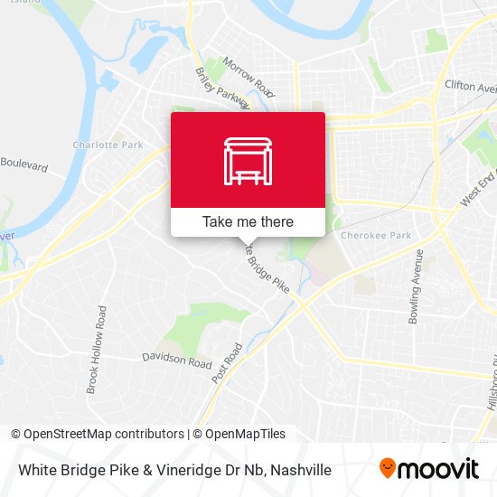 White Bridge Pike & Vineridge Dr Nb map