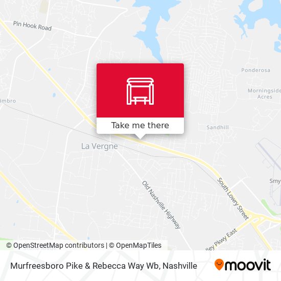 Murfreesboro Pike & Rebecca Way Wb map