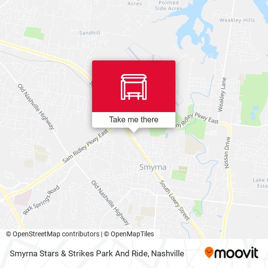 Smyrna Stars & Strikes Park And Ride map