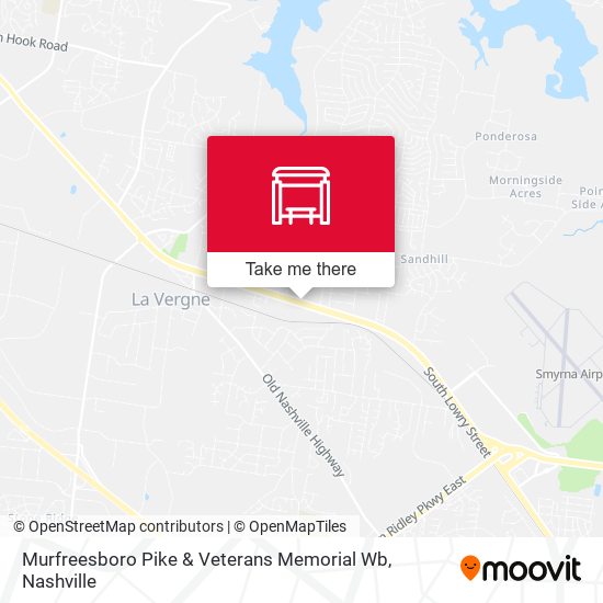 Murfreesboro Pike & Veterans Memorial Wb map
