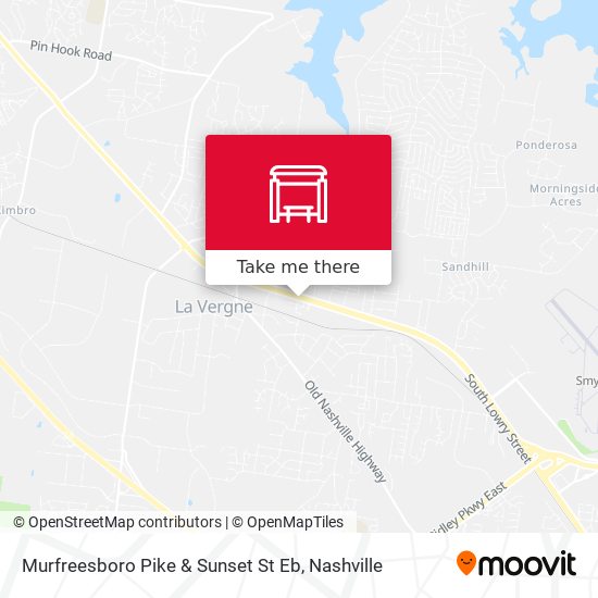 Murfreesboro Pike & Sunset St Eb map