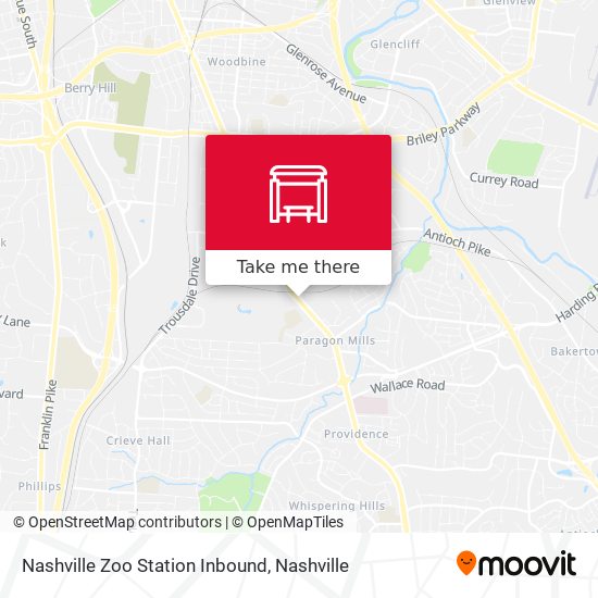 Nashville Zoo Station Inbound map