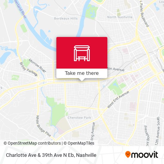 Charlotte Ave & 39th Ave N Eb map