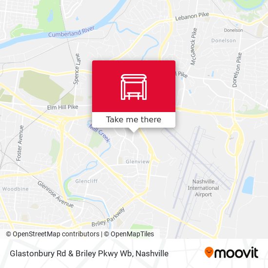 Glastonbury Rd & Briley Pkwy Wb map