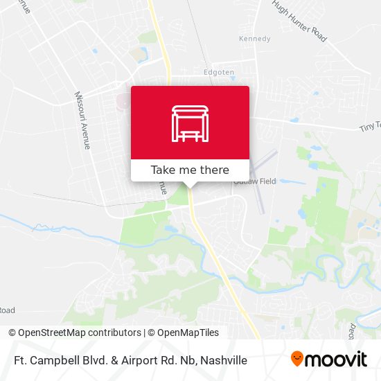 Ft. Campbell Blvd. & Airport Rd. Nb map