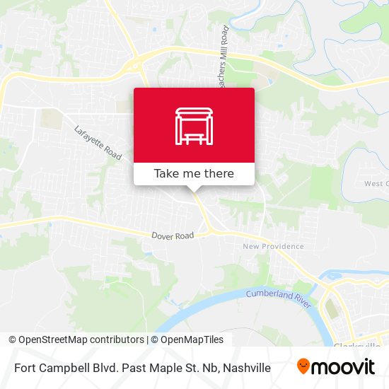 Fort Campbell Blvd. Past Maple St. Nb map