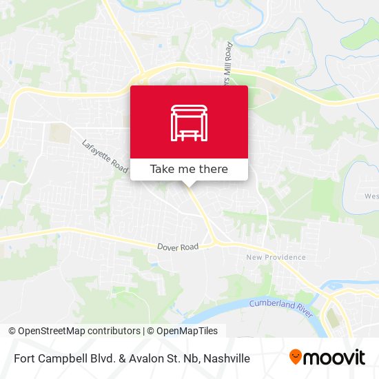 Fort Campbell Blvd. & Avalon St. Nb map