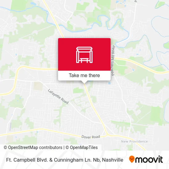 Mapa de Ft. Campbell Blvd. & Cunningham Ln. Nb