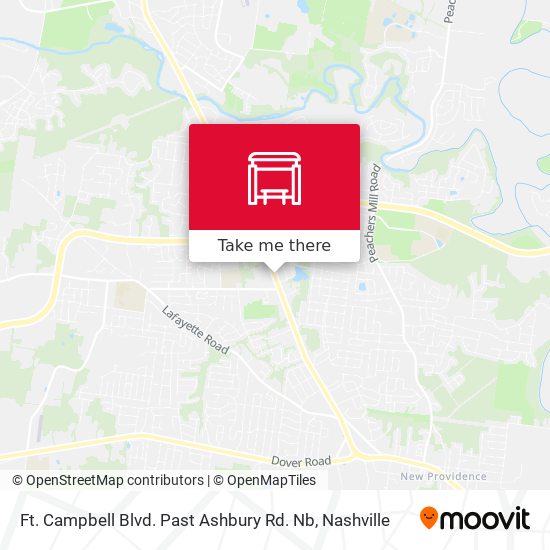 Mapa de Ft. Campbell Blvd. Past Ashbury Rd. Nb
