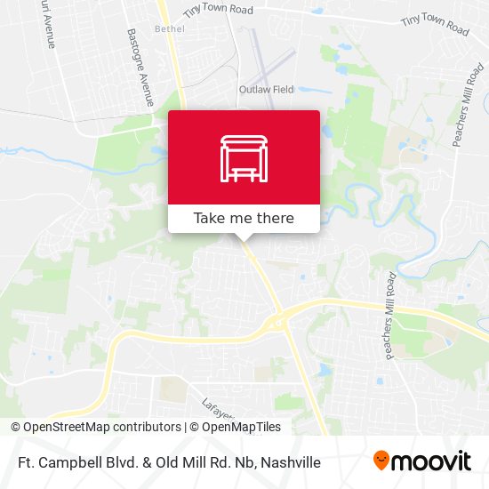 Ft. Campbell Blvd. & Old Mill Rd. Nb map