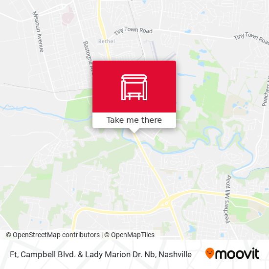 Mapa de Ft, Campbell Blvd. & Lady Marion Dr. Nb