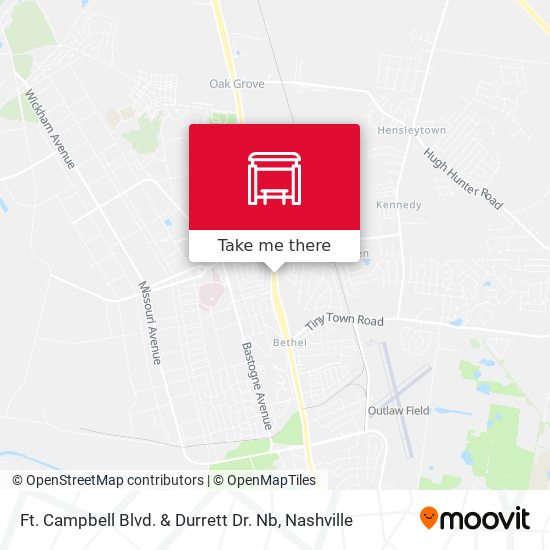 Ft. Campbell Blvd. & Durrett Dr. Nb map