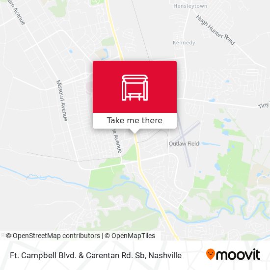Ft. Campbell Blvd. & Carentan Rd. Sb map
