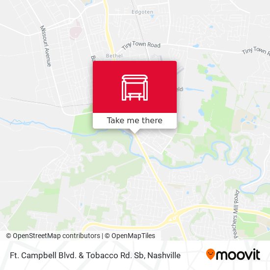 Mapa de Ft. Campbell Blvd. & Tobacco Rd. Sb