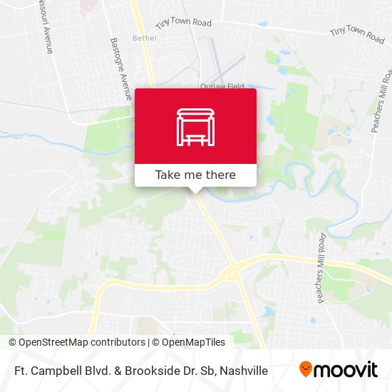 Mapa de Ft. Campbell Blvd. & Brookside Dr. Sb