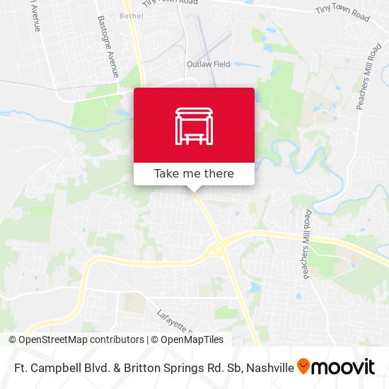 Mapa de Ft. Campbell Blvd. & Britton Springs Rd. Sb