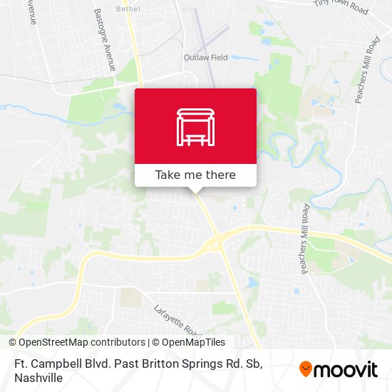 Ft. Campbell Blvd. Past Britton Springs Rd. Sb map