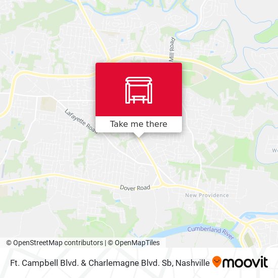 Ft. Campbell Blvd. & Charlemagne Blvd. Sb map