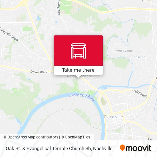 Oak St. & Evangelical Temple Church Sb map