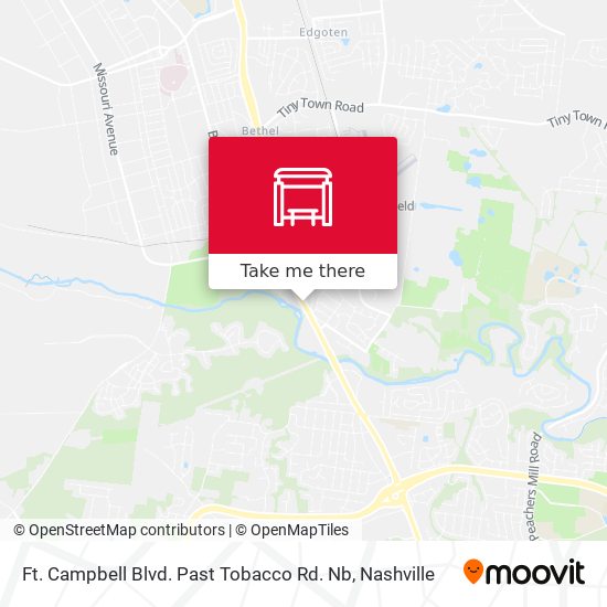 Mapa de Ft. Campbell Blvd. Past Tobacco Rd. Nb