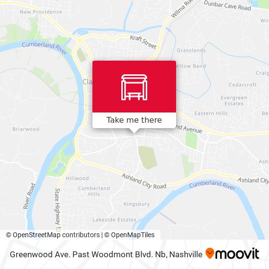 Greenwood Ave. Past Woodmont Blvd. Nb map