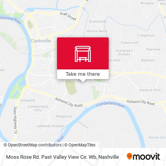 Moss Rose Rd. Past Valley View Cir. Wb map