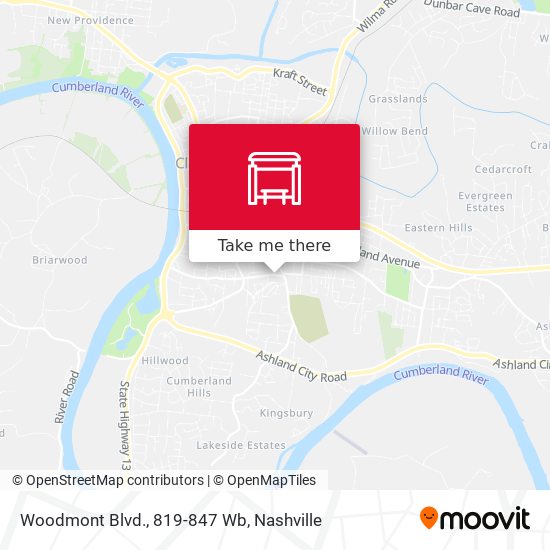 Mapa de Woodmont Blvd., 819-847 Wb