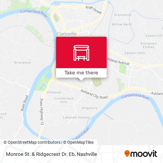 Monroe St. & Ridgecrest Dr. Eb map