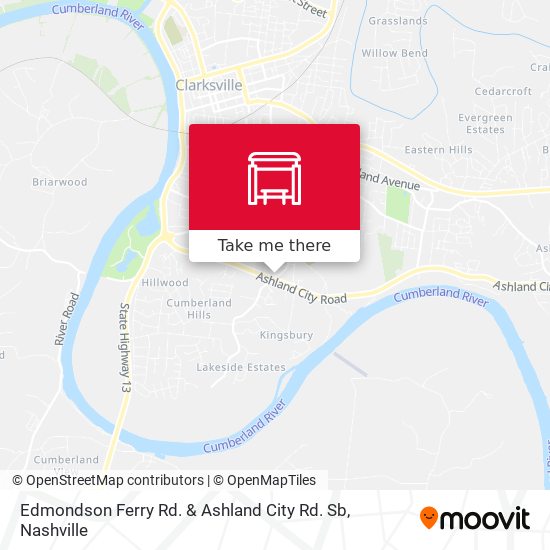Edmondson Ferry Rd. & Ashland City Rd. Sb map