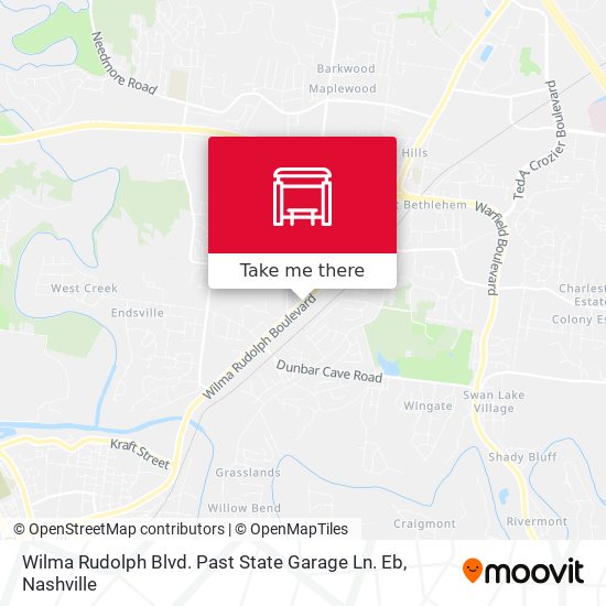 Wilma Rudolph Blvd. Past State Garage Ln. Eb map