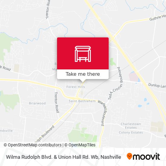 Mapa de Wilma Rudolph Blvd. & Union Hall Rd. Wb