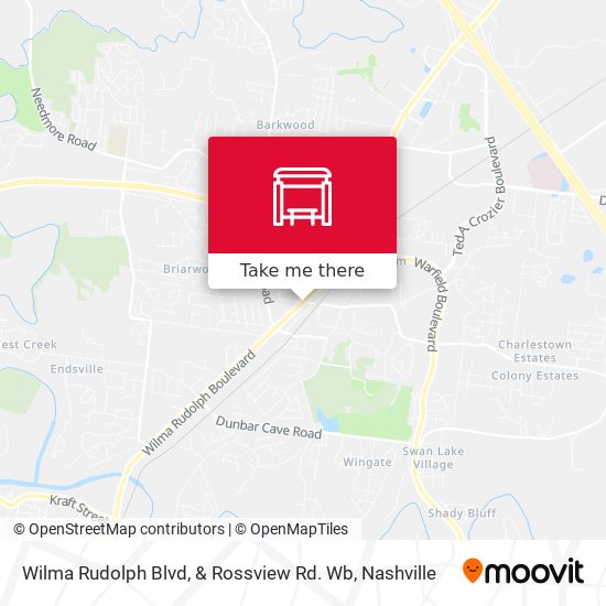 Wilma Rudolph Blvd, & Rossview Rd. Wb map