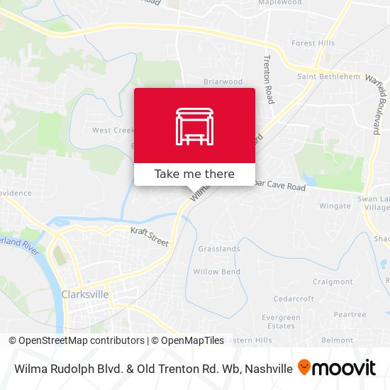 Wilma Rudolph Blvd. & Old Trenton Rd. Wb map