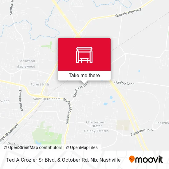 Mapa de Ted A Crozier Sr Blvd. & October Rd. Nb