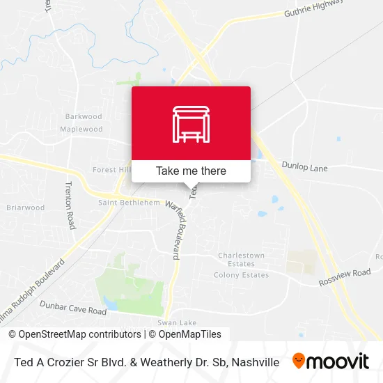 Mapa de Ted A Crozier Sr Blvd. & Weatherly Dr. Sb