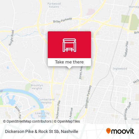 Dickerson Pike & Rock St Sb map