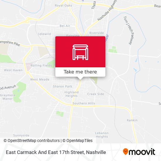 East Carmack And East 17th Street map